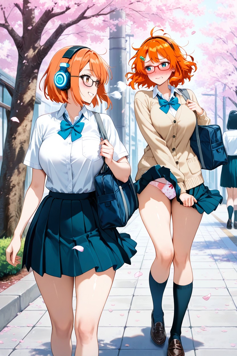 Wind In Hair, Pleated Skirt, Socks Hentai AI Porn