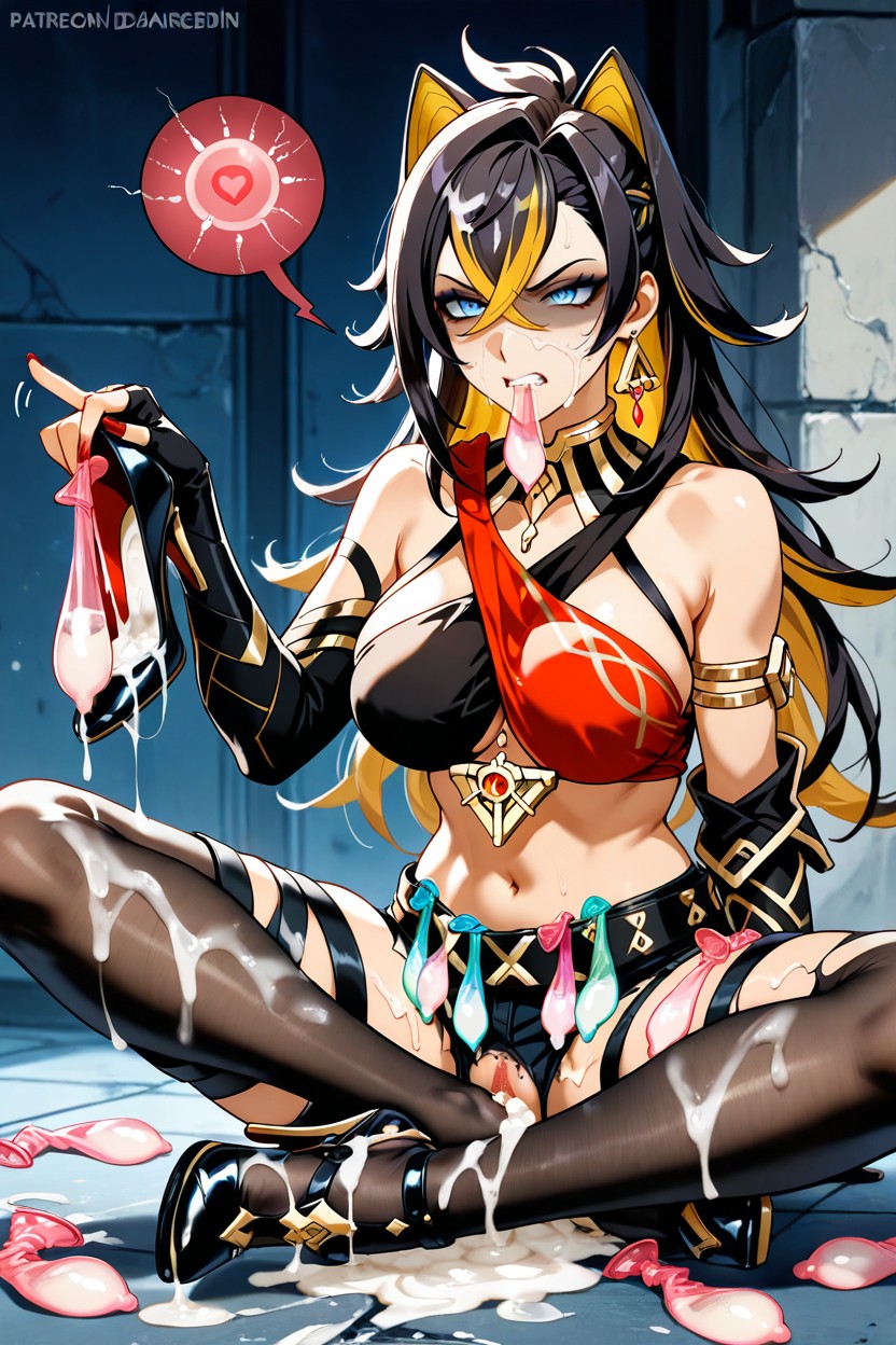 A Lot Of Used Condom, Foot Inside Semen Soaked High Heels, Dehya From Genshin Impact Hentai AI Porn