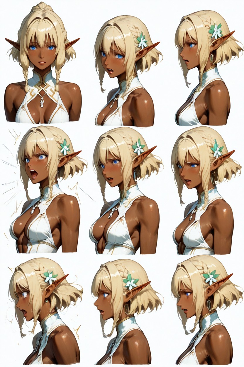 Expression Study, V-shaped Body, Masterfully Refine Faces Hentai AI Porn