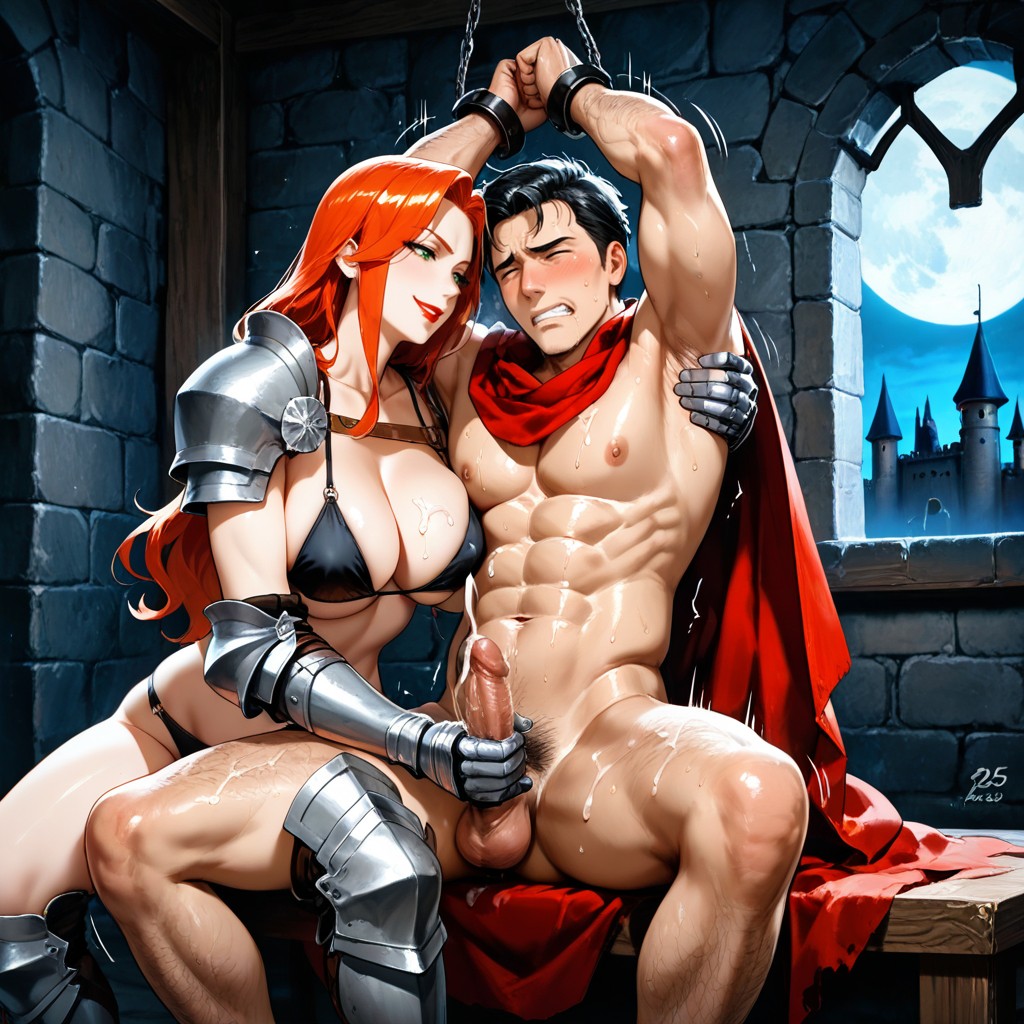 Orange-red Hair, Woman Smirking, K Quality Hentai AI Porn