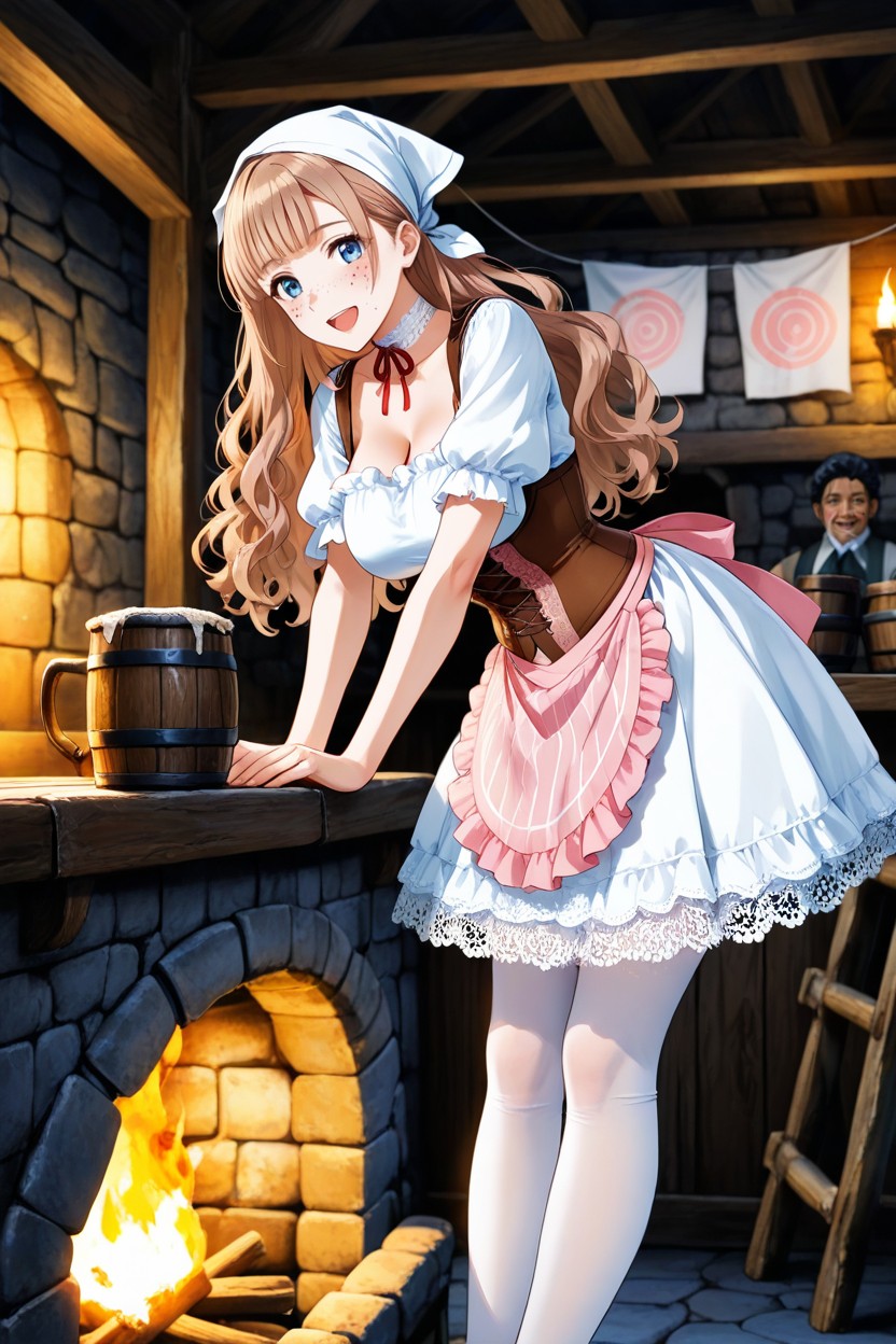 Long Hair Length, Medium Breast, Brown Loafers Hentai AI Porn