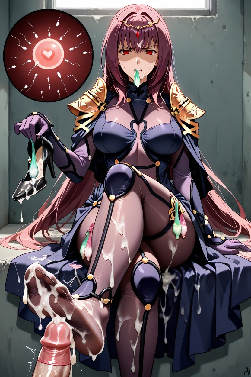 Holding A Used Condom In Hands, Motion Lines, Covered By Cum Porno IA Hentai