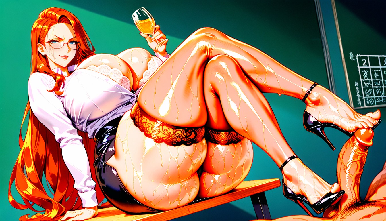 Voluptuous, Laying, Crossed Legs Hentai AI Porn