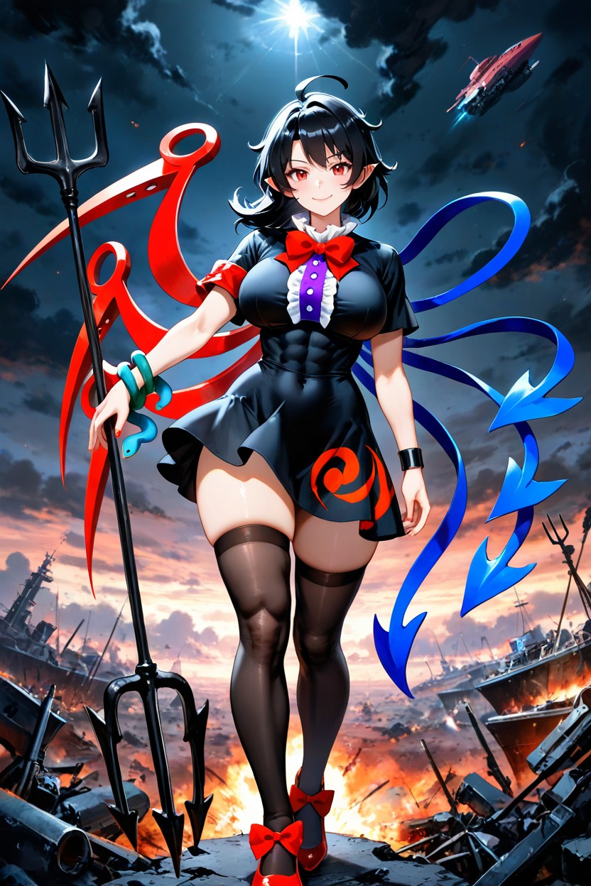 Red Wings, Large Breast, Dark Sky Hentai AI Porn