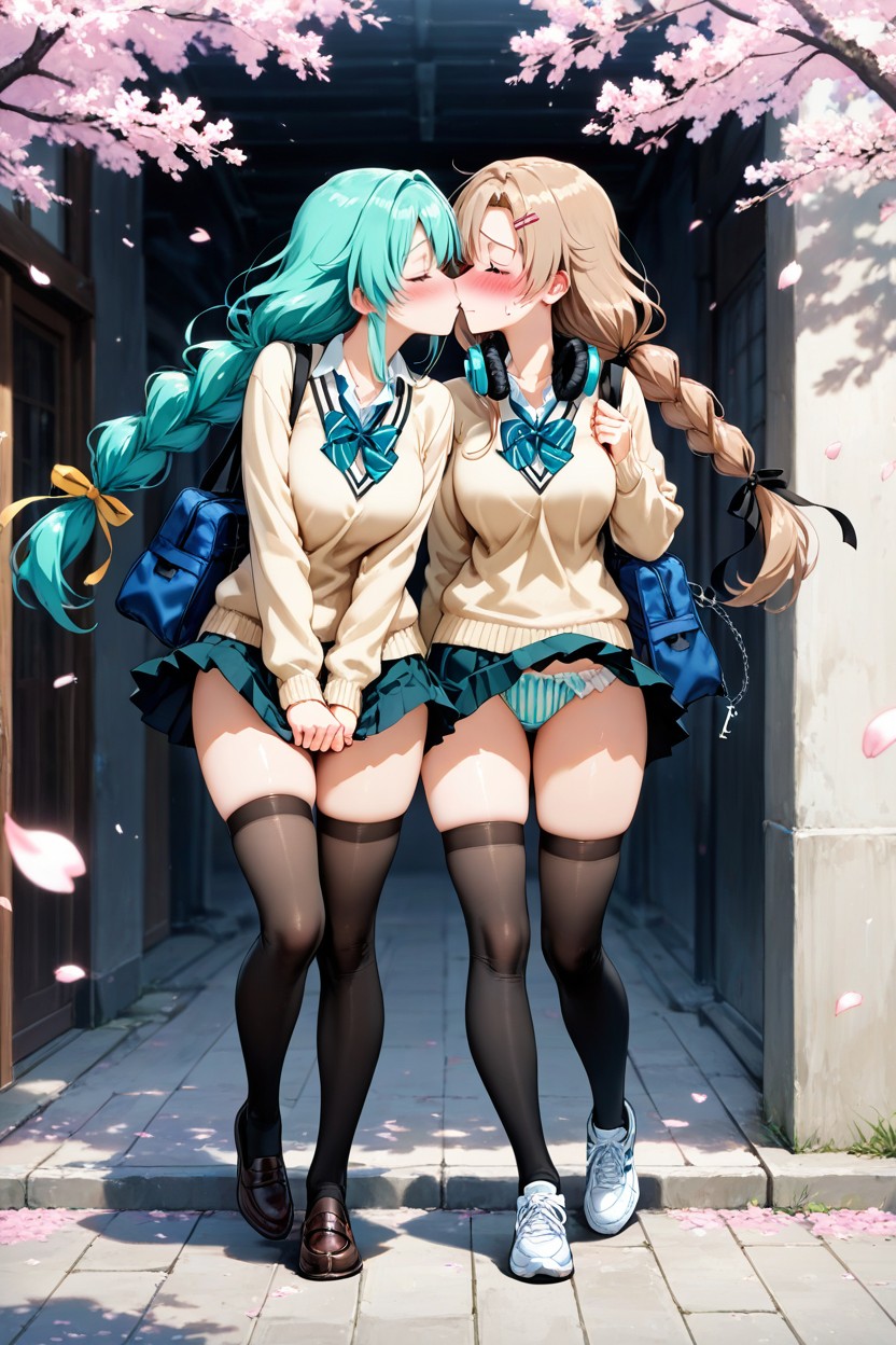 Loafers, Sailor Collar, Chatting Face To Face Hentai AI Porn