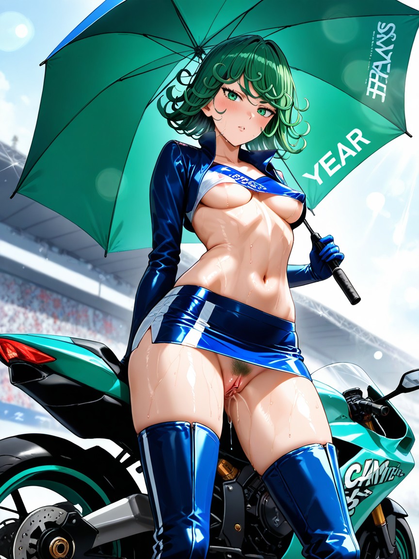 Race Queen Long Gloves, Standing, No Underwear Hentai AI Porn