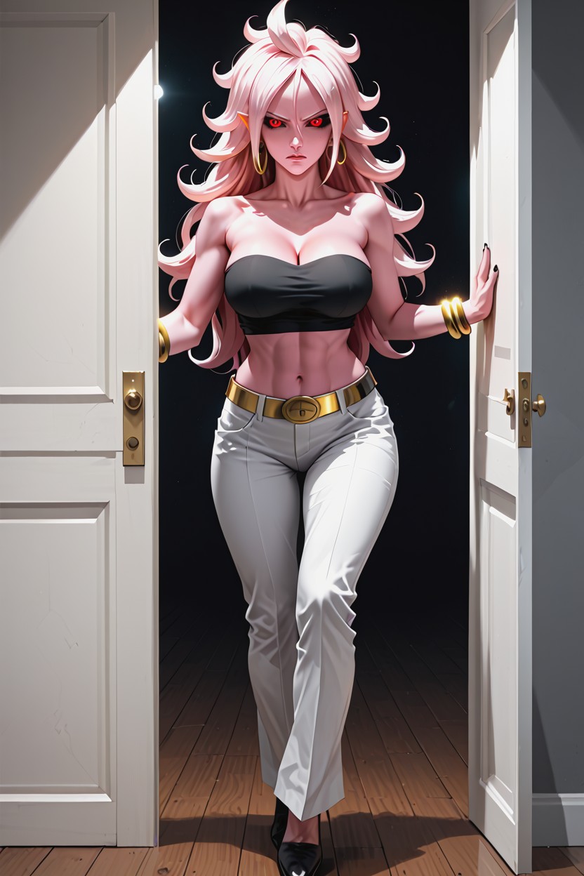 Golden Bracelets, Curvy Athletic Build, Hyperrealistic Hentai AI Porn