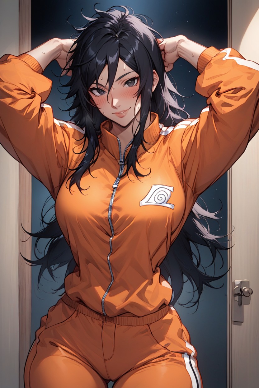 Body In Frame, Black Hair, Looking At Viewer Hentai AI Porn