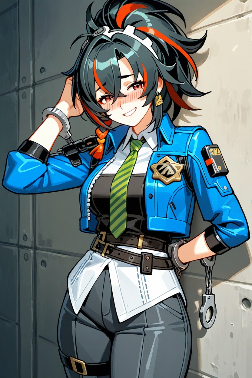 Laughing, Tall, Dark Black Hair Hentai AI Porn