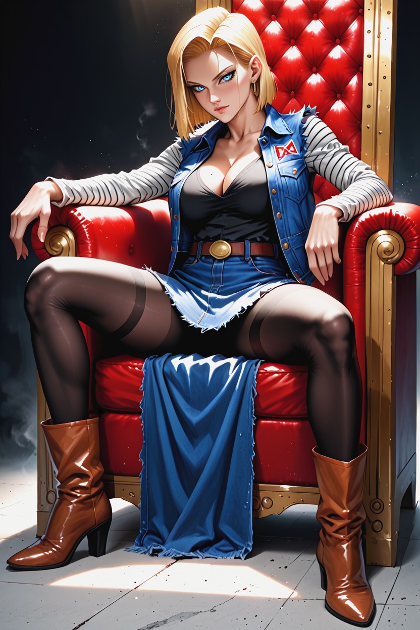 Blue Denim Skirt, Detailed Body, Highly Detailed Hentai AI Porn