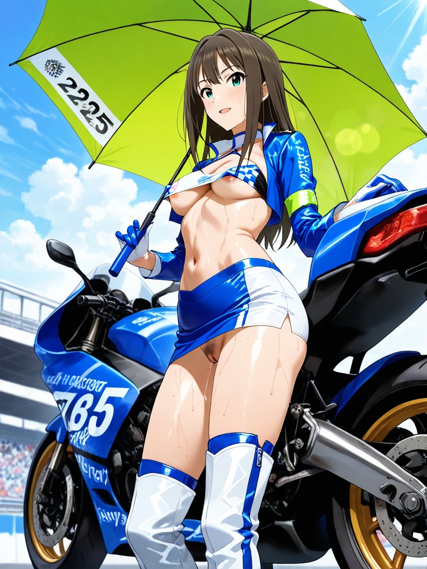 No Underwear, Clamshell Pussy, Skinny Hentai AI Porn