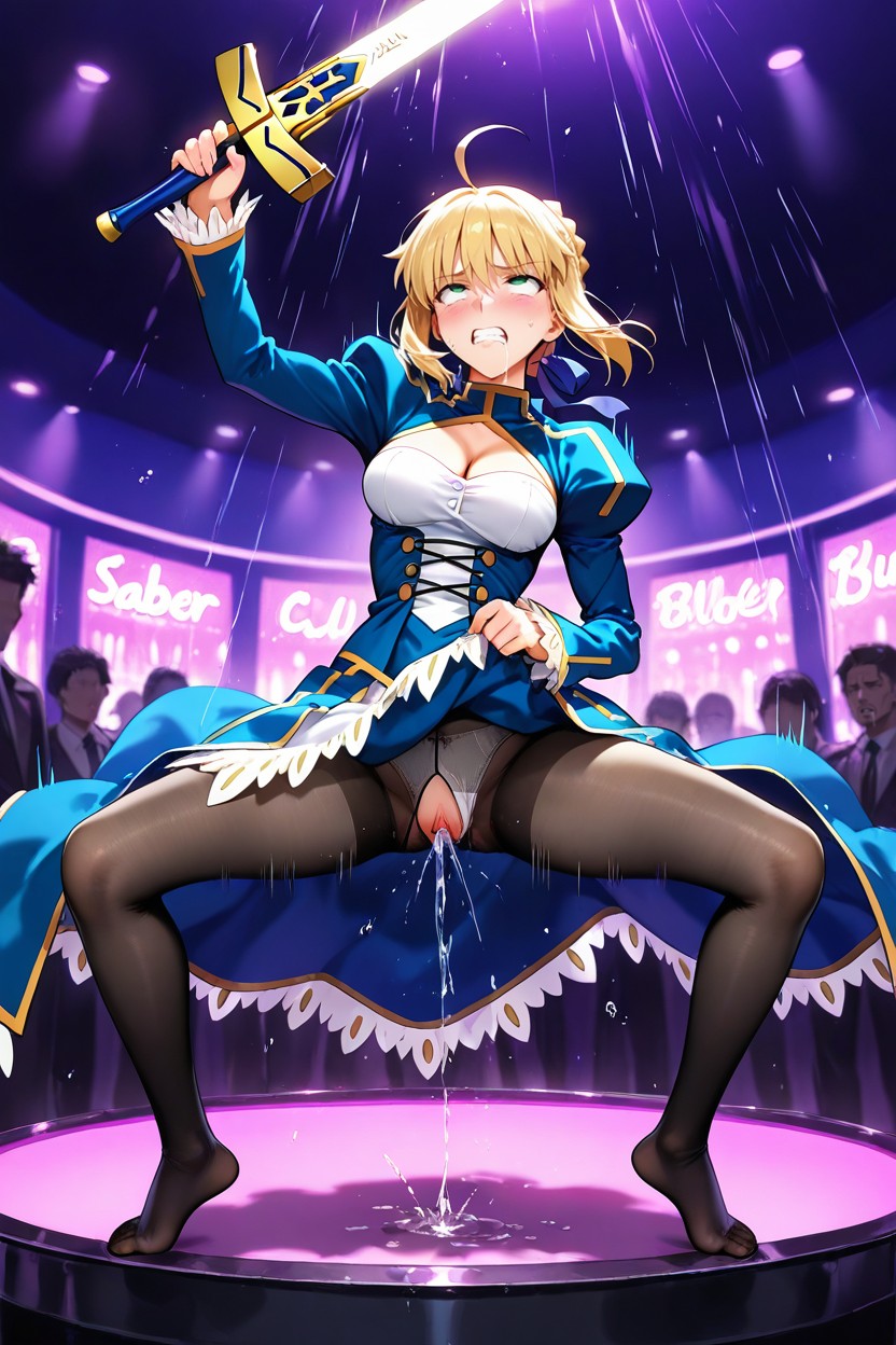 Ultra Detail, Saber Blue Dress Outfit, 小さい ヘンタイAIポルノ