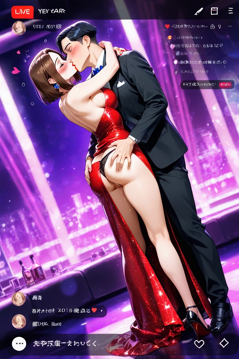 Drunk, Pussy Juice, Kissing Hentai AI Porn