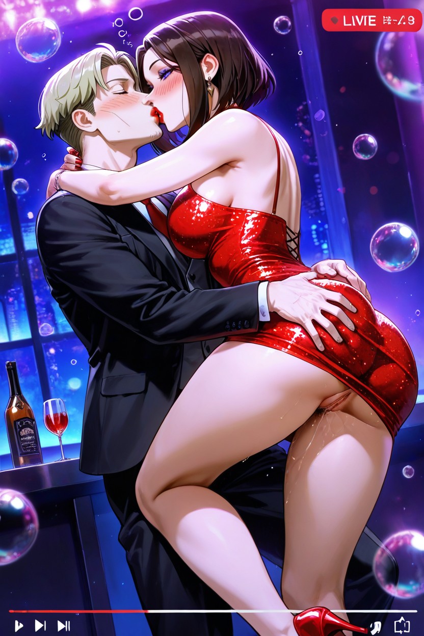 Red Lipstick, Bubble Butt, High Heels Hentai AI Porn