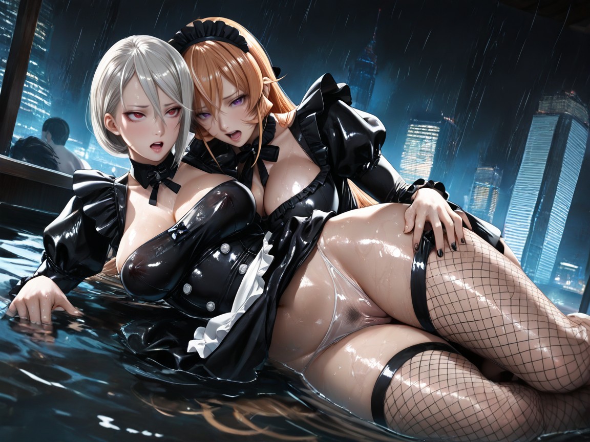 Moaning, Medium Breast, Glistening Shiny Skin Hentai AI Porn