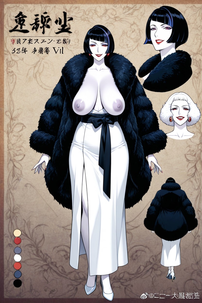 Fur Coat, High Detail, Mature Female Hentai AI Porn