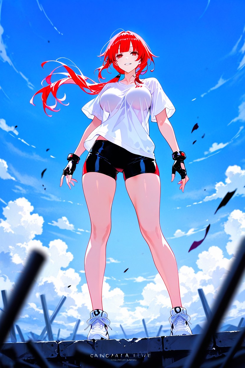 Pointy Breasts, Low Ponytail, Wind Hentai AI Porn