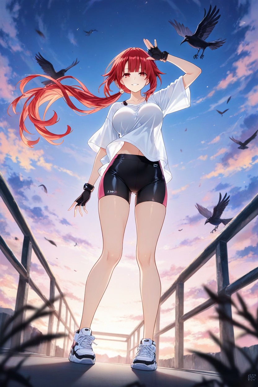 Floating Hair, Pointy Breasts, Date A Live Art Style Hentai AI Porn