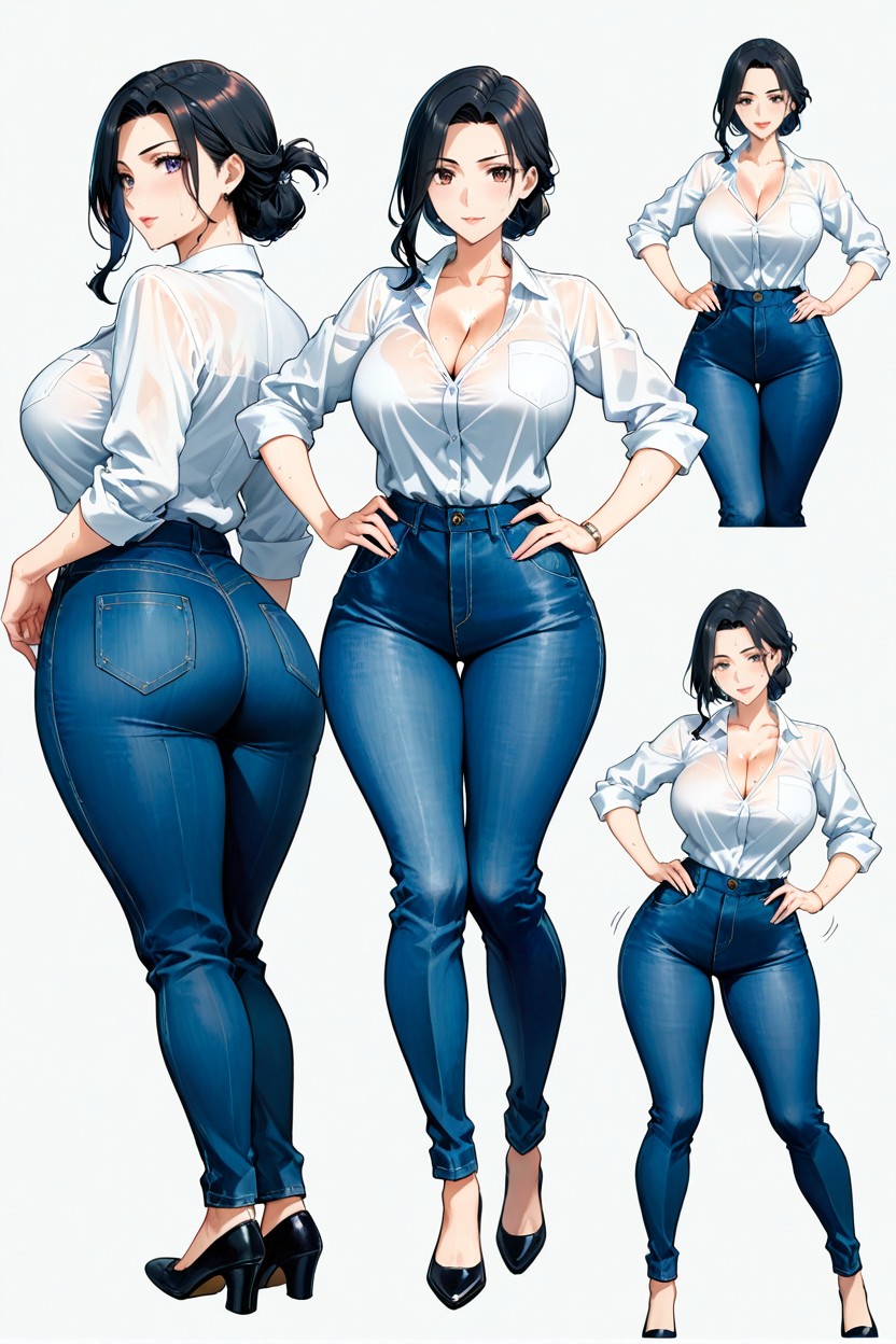 Full Body, Sweaty, Jeans Hentai AI Porn
