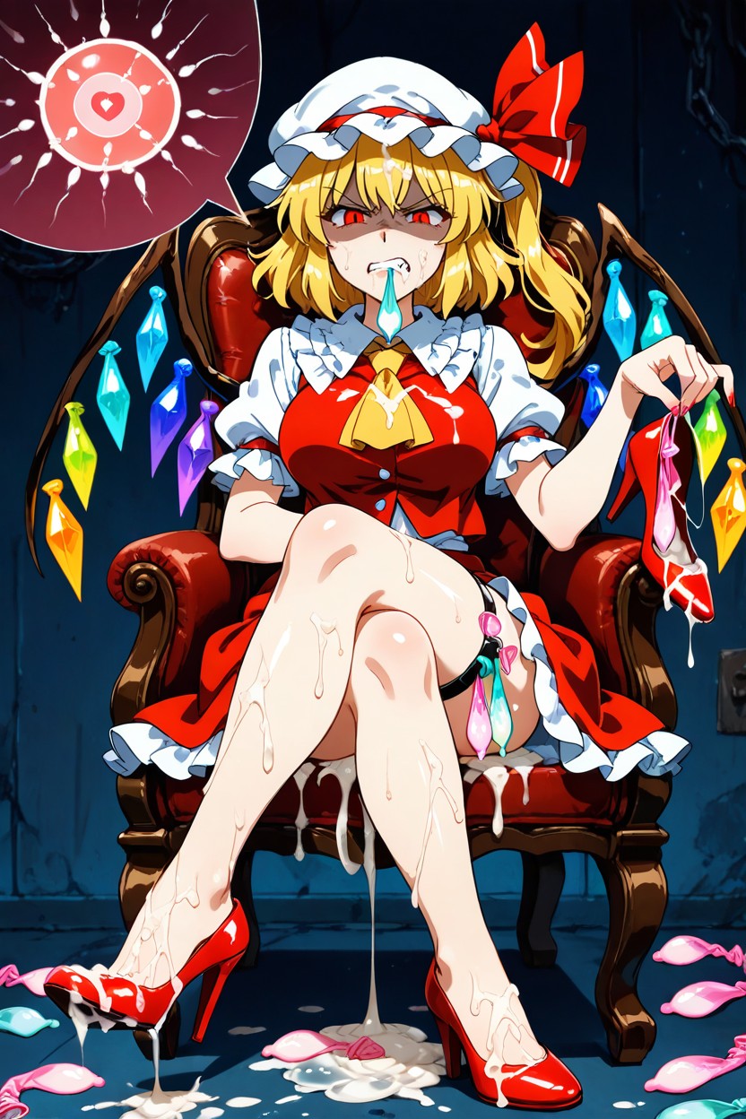 A Lot Of Used Condom, Cum On Shoes, Flandre Scarlet From Touhou Hentai AI Porn
