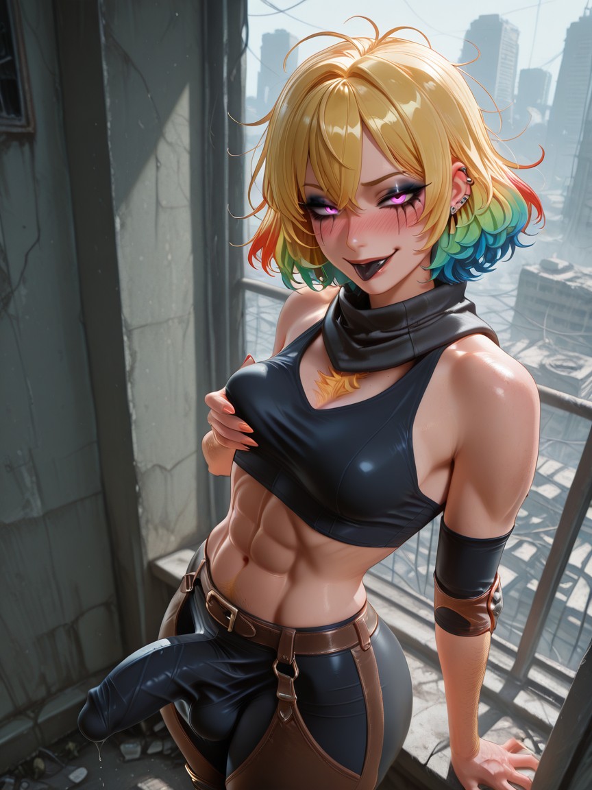 Claws, Crop Top, Yellow Hair Hentai IA