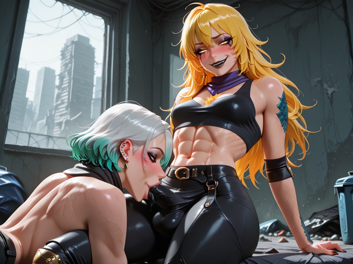 Chest Hair, Futanari, Elbow Pads Hentai AI Porn