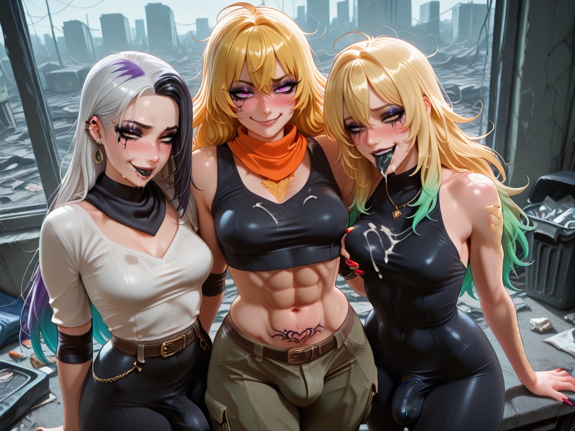 Chaps, Hand Down Pants, Small Breasts Hentai AI Porn
