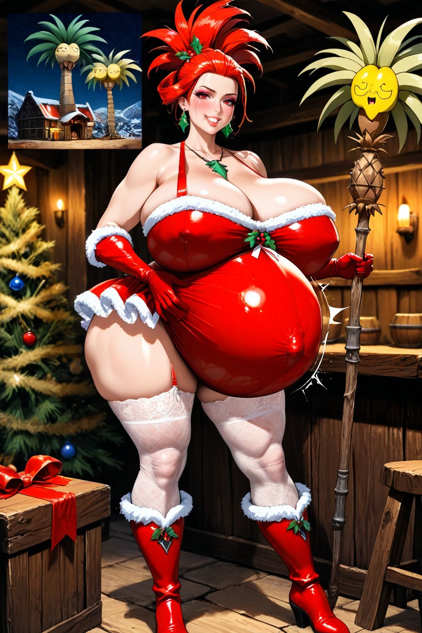 Hyper Pregnant Belly, Necklace, Magic Staff Hentai AI Porn