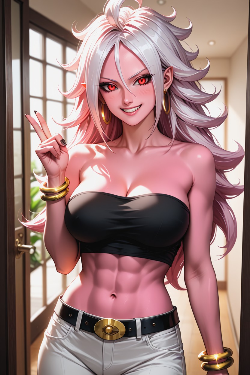Smooth Pink Skin Tone, Soft Shadows, Detailed Face Hentai IA