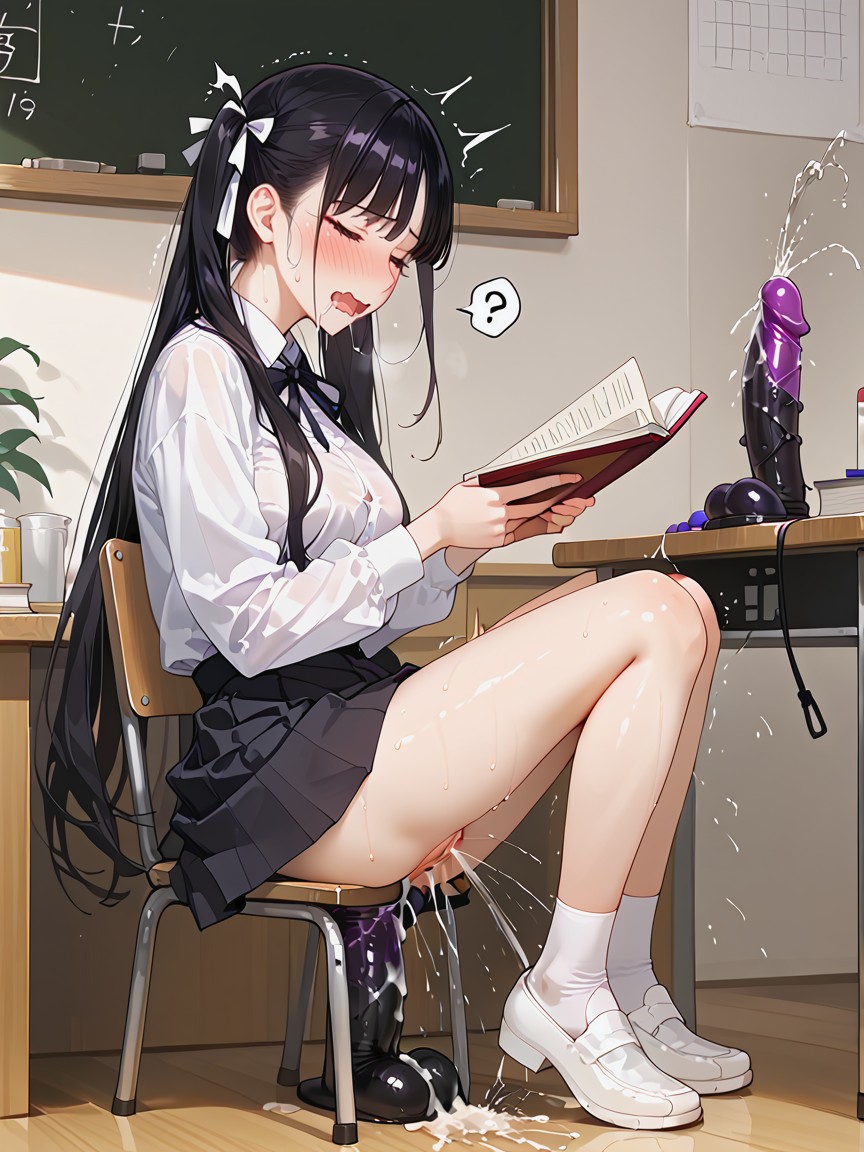 Twin Tails, Very Long Hair, Sitting Down Hentai AI Porn
