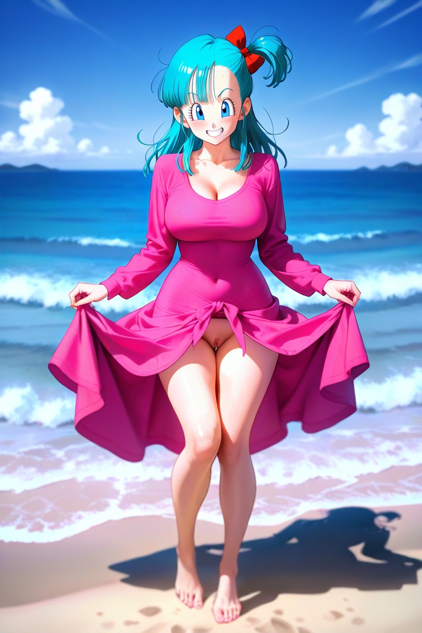 Female Focus, Pink Dress, Long Hair Hentai AI Porn
