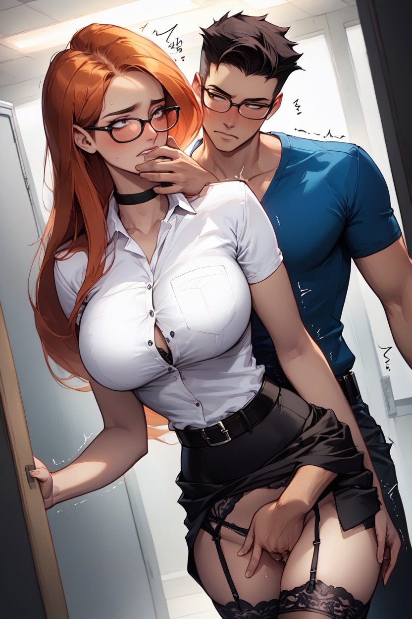 Black Choker, Tight Waist, Sound Effects Hentai AI Porn