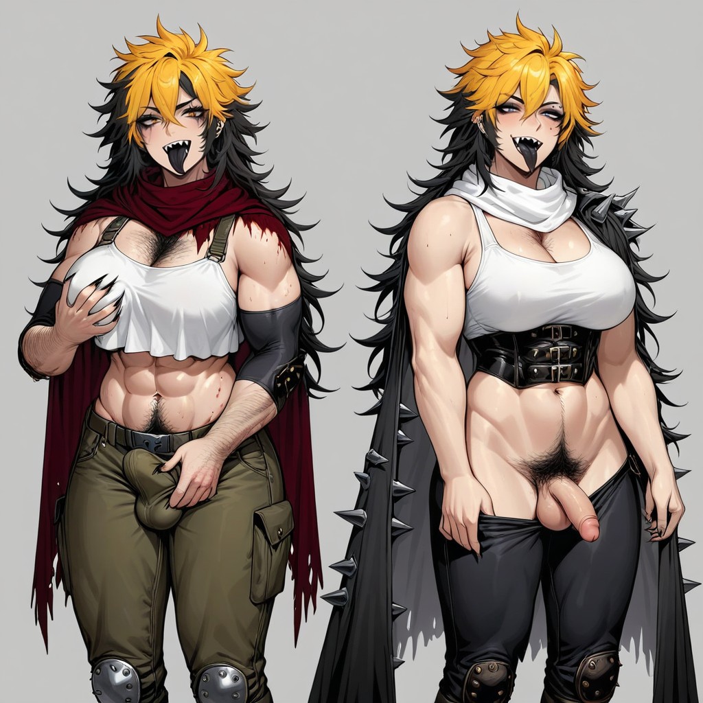 Fantasy Bodysuit, Abandoned Town, Knee Pads Hentai AI Porn