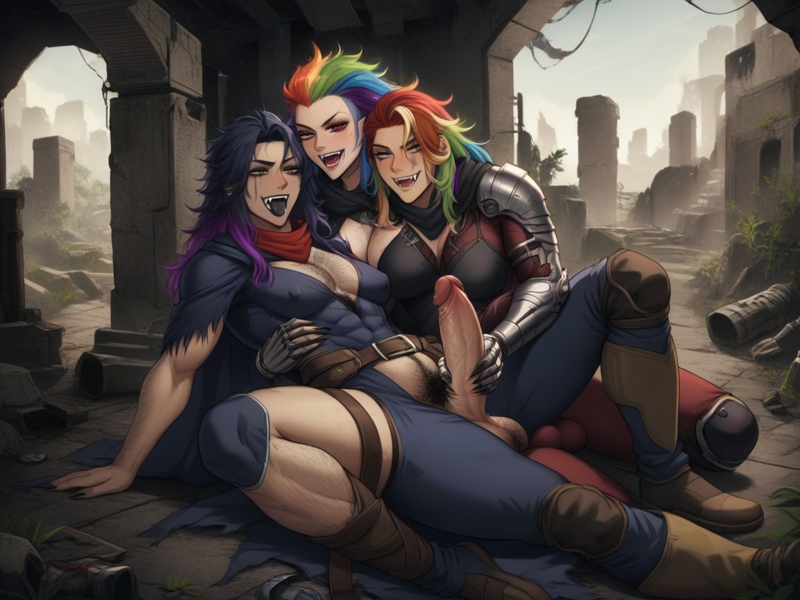 Heavy Eye Makeup, Cloak, Body Hair Hentai IA