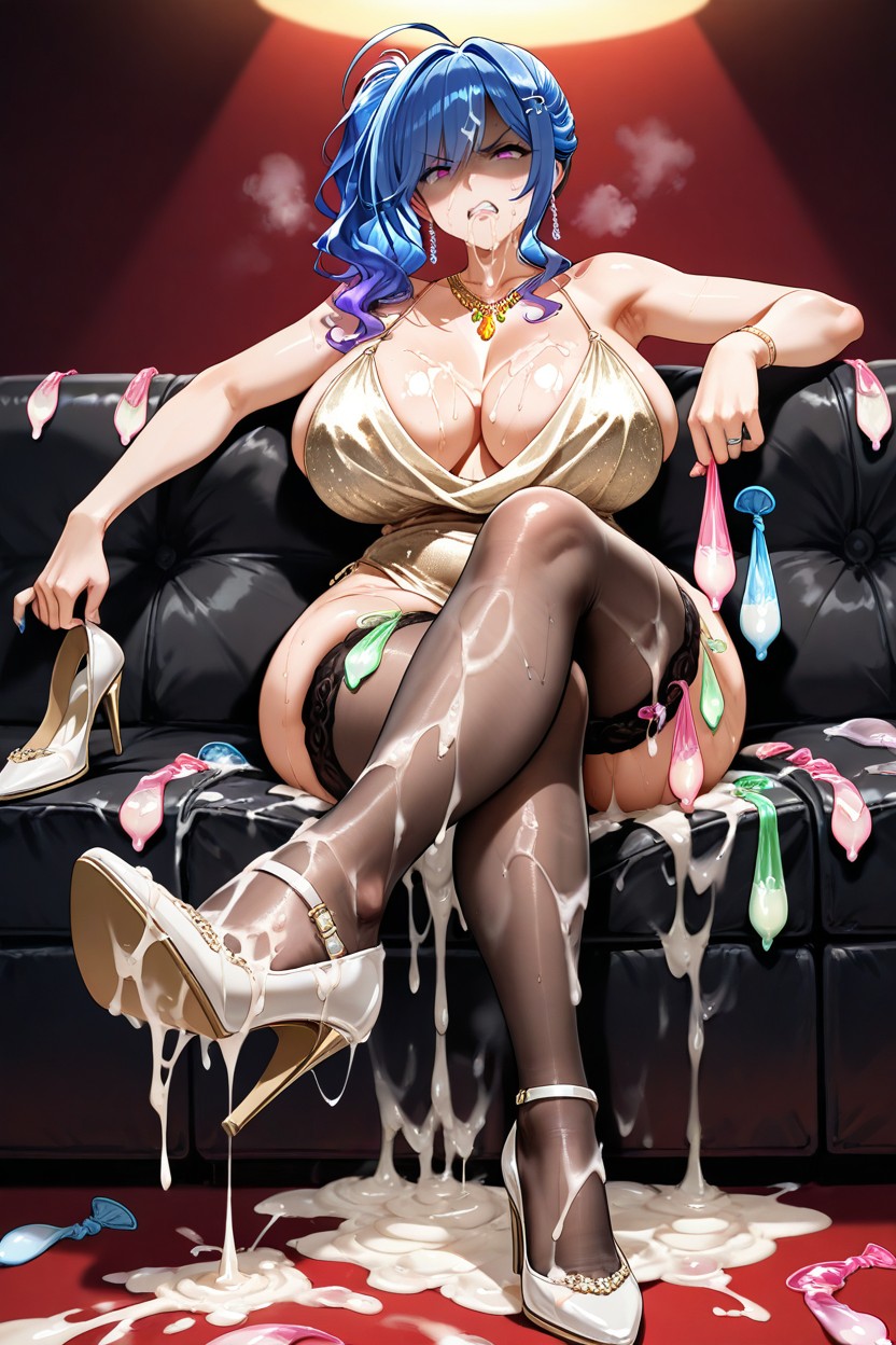 Angry, Used Condom Thigh Ring, Excessive Cum Hentai AI Porn
