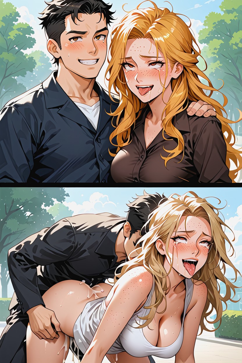Two Sides, Two Sitting, Happy Crying Hentai AI Porn