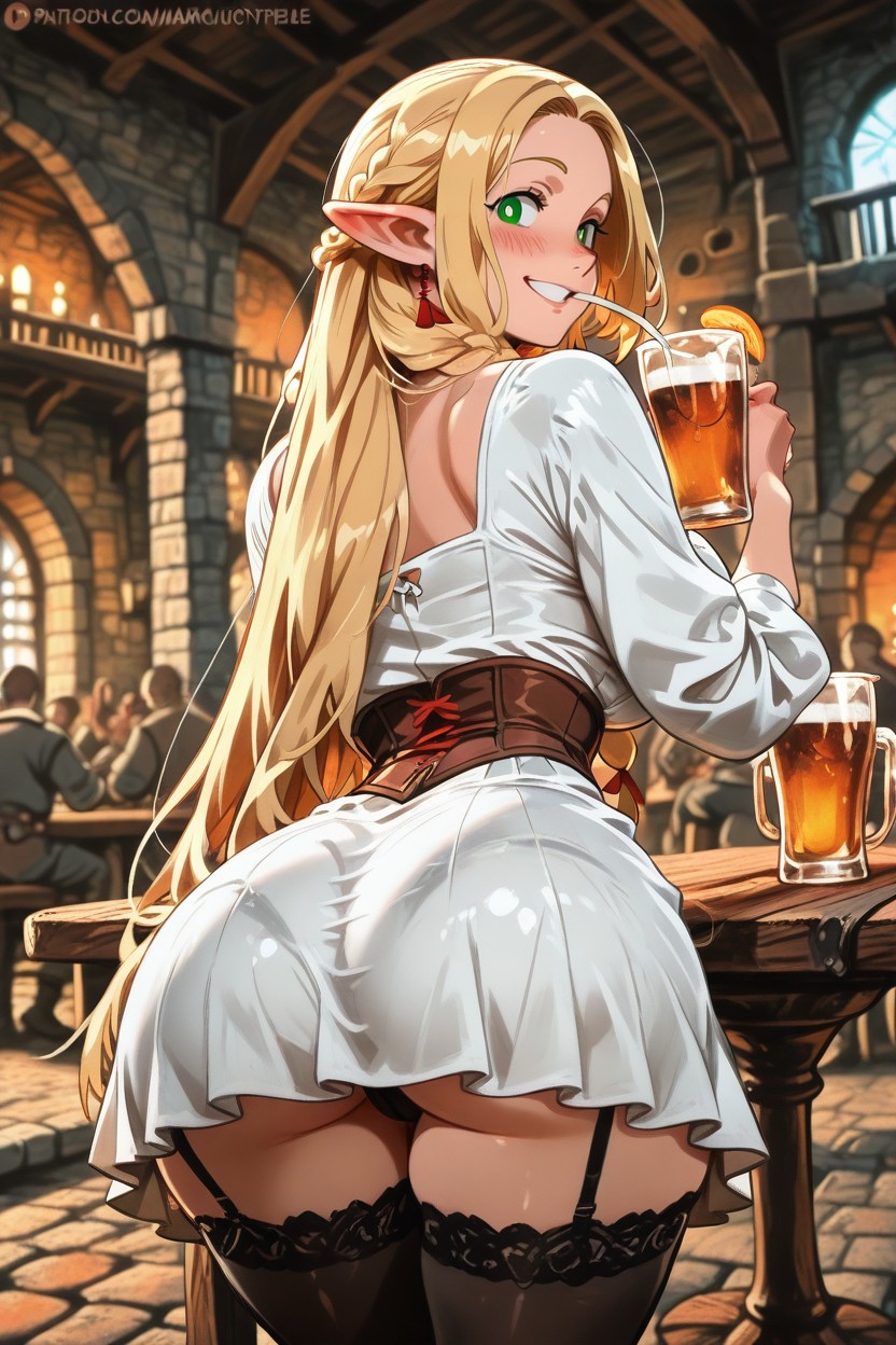 Grinning, Playfull, Rear View Hentai AI Porn