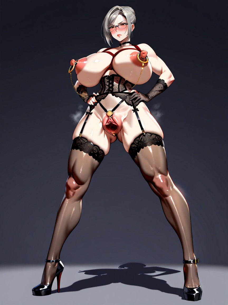 Desnuda, Huge Erect Clitoris, Super Detailed Pussy Hentai IA