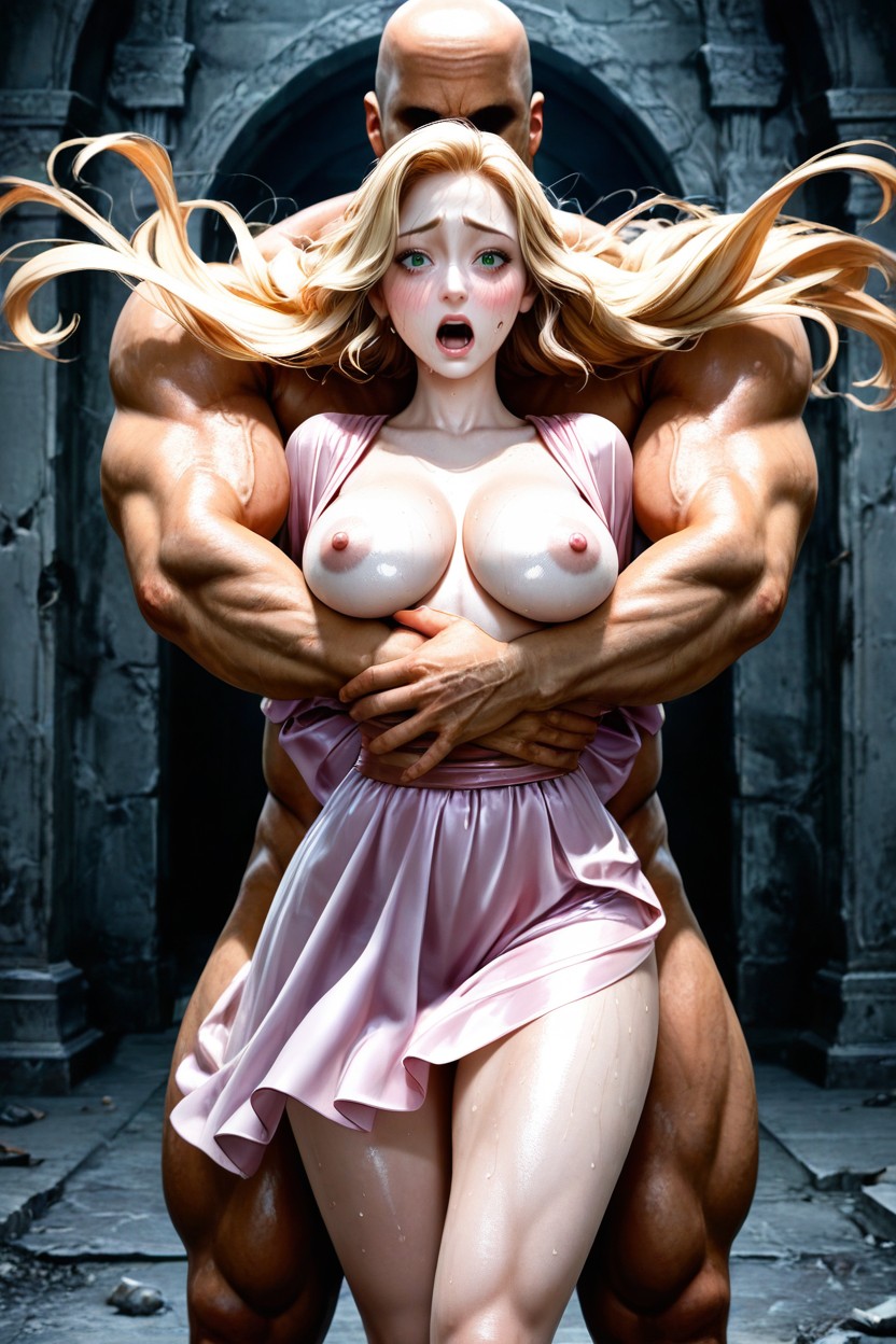 Close Up, Cgi, Fucked By Giant Tall Massive Muscular Faceless Eyeless Man Hentai AI Porn