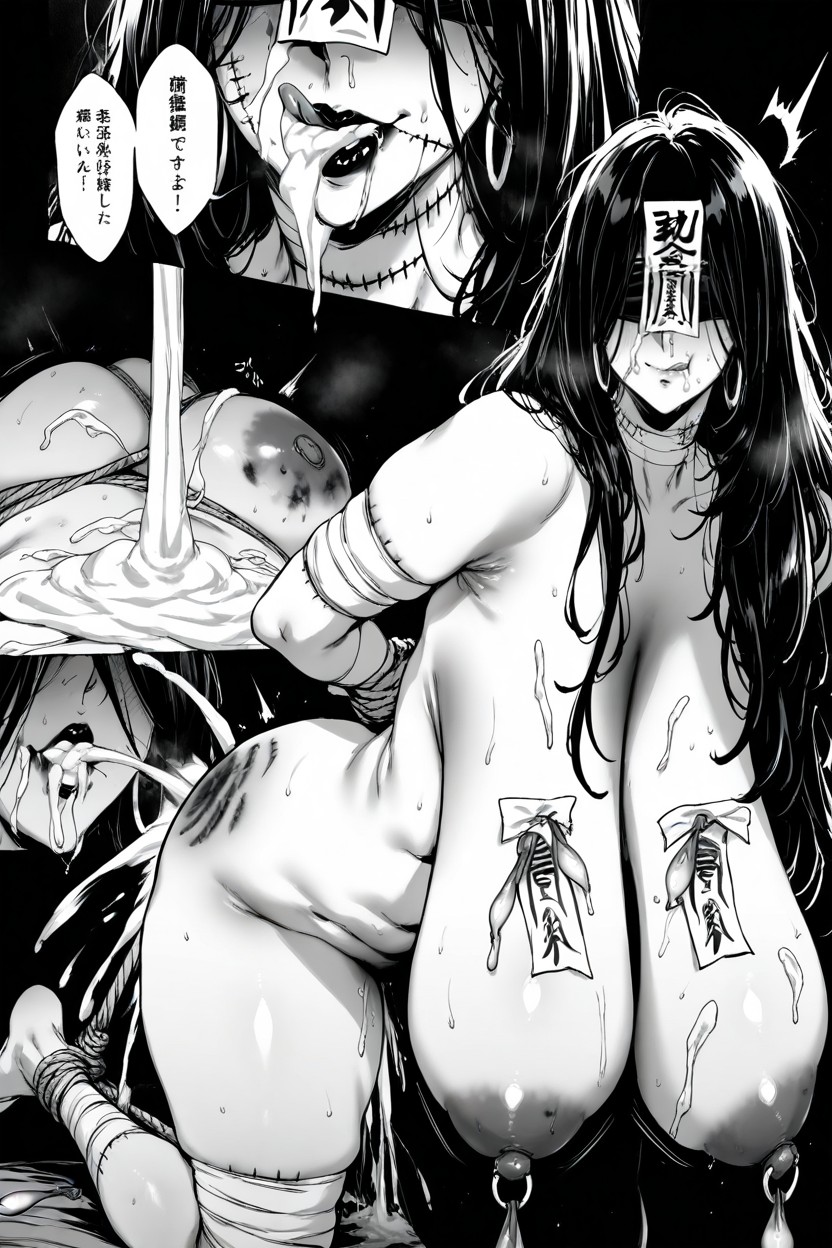 Licking Lips, 18+, Layered Bandage Hentai AI Porn