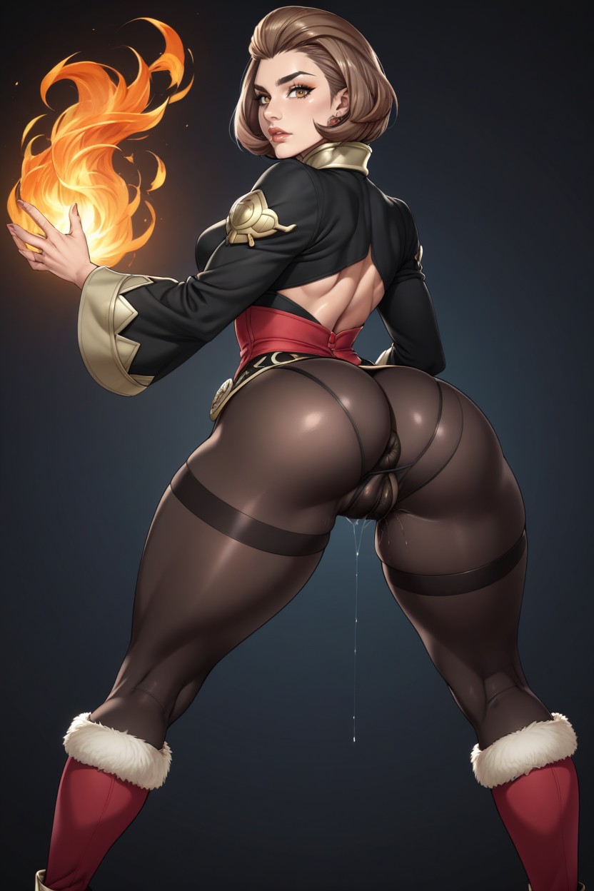 Gaped Pussy, Fully Clothed, Thick Thighs Hentai AI Porn