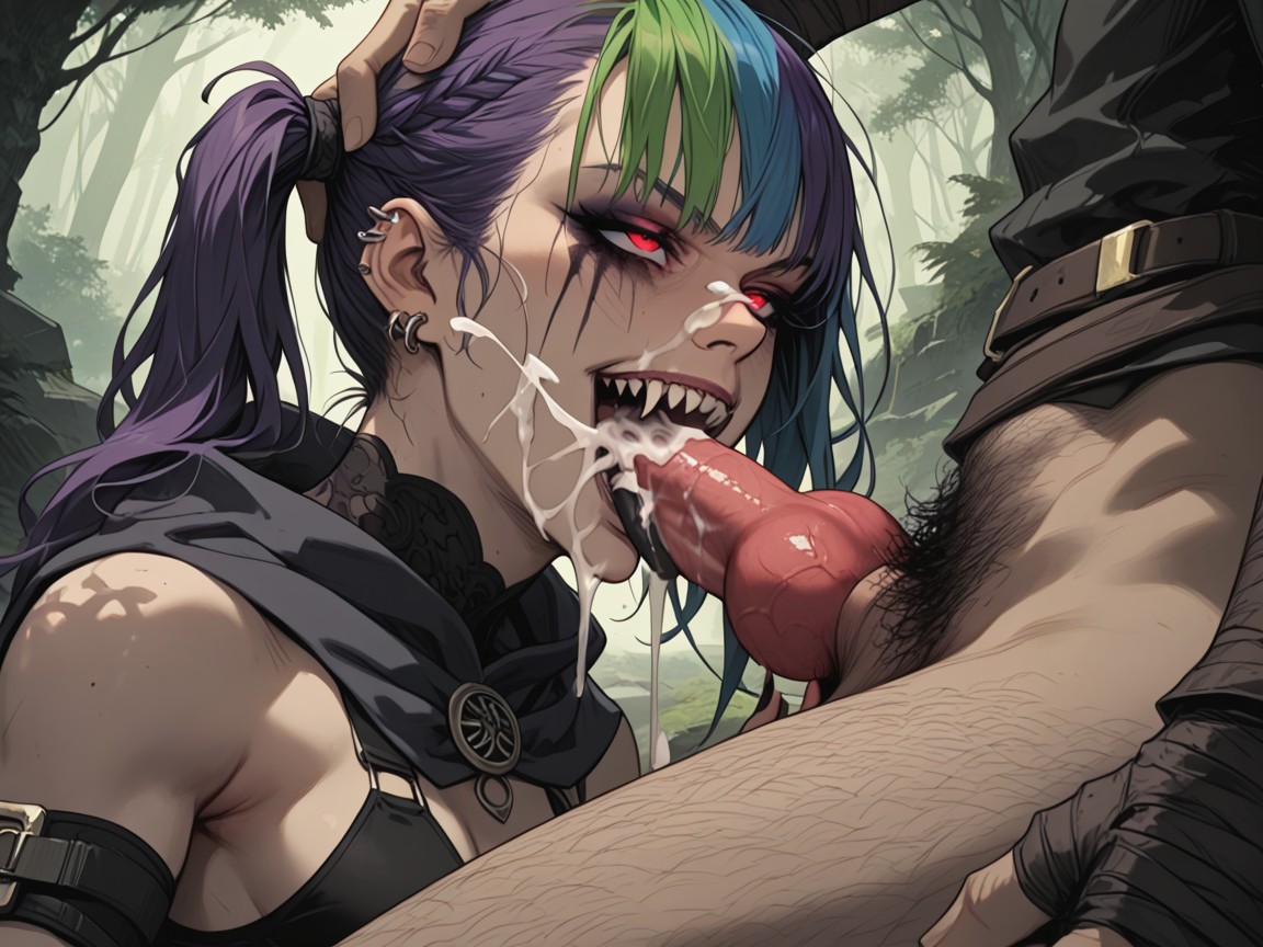 Messy Hair, Penis Bulge, Heavy Eye Makeup Hentai AI Porn