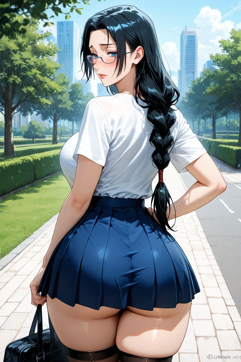 Prominent Hip, Freckles, Light Fair Skin Hentai AI Porn