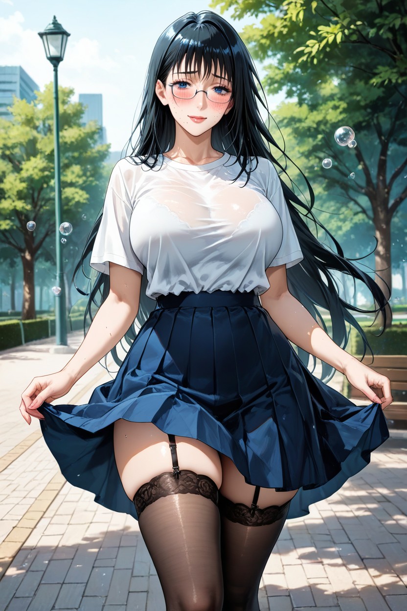 Extremely Beautiful Face, Stockings, Schoolskirt Hentai AI Porn