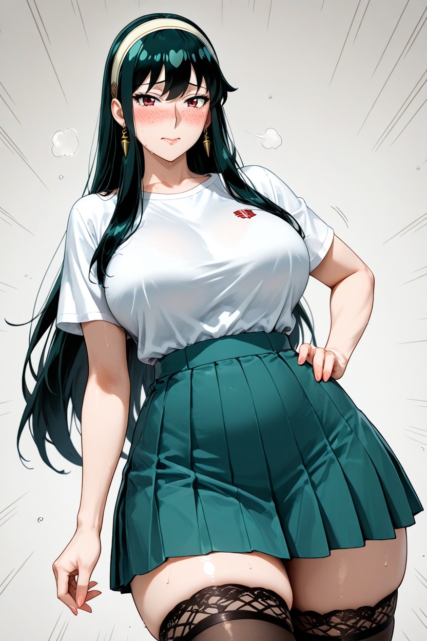 Perfect Face, Freckles, Stockings Hentai AI Porn