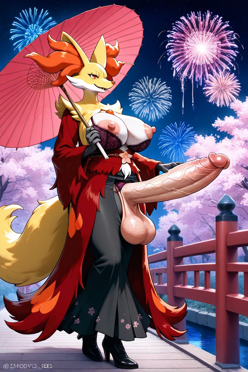 High Resolution, Side View, Futanari Hentai AI Porn