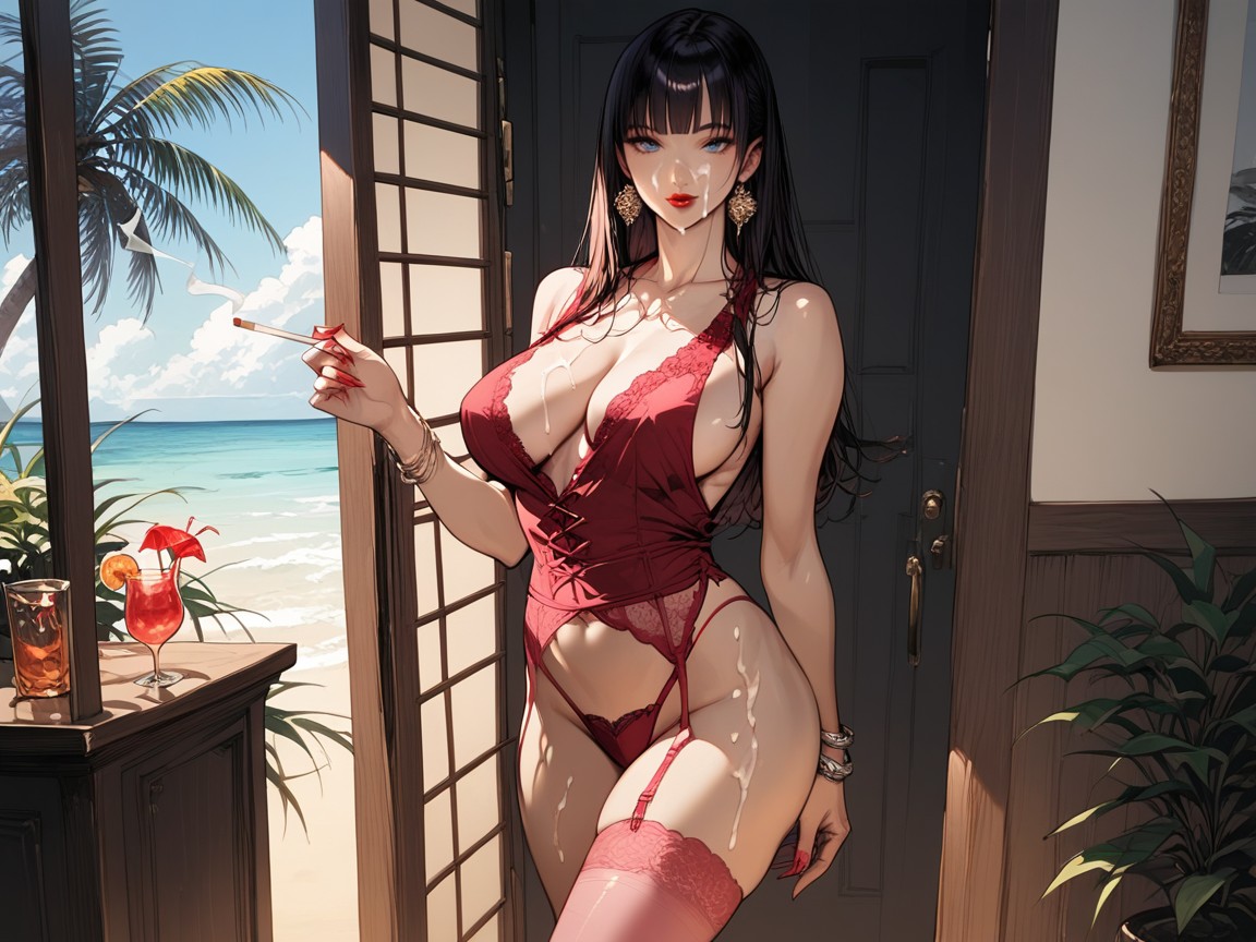 Red Nails, Large Breast, Rings Hentai AI Porn