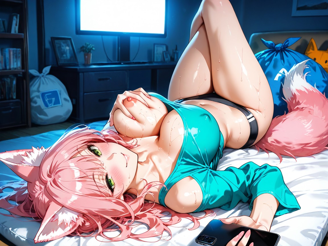 18+, Grabbing Boobs, Crossed Leg Hentai AI Porn