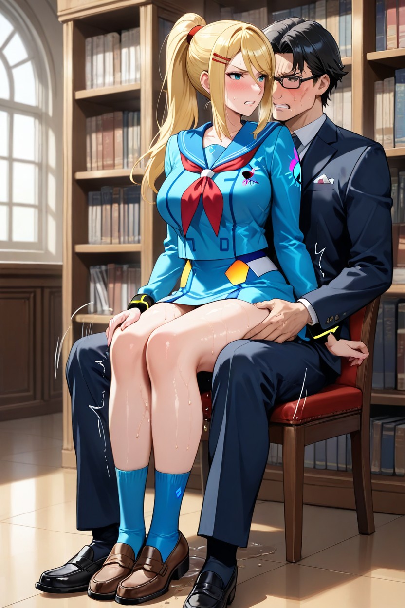 Woman Sitting On Mans Lap, K, Loafers Hentai AI Porn