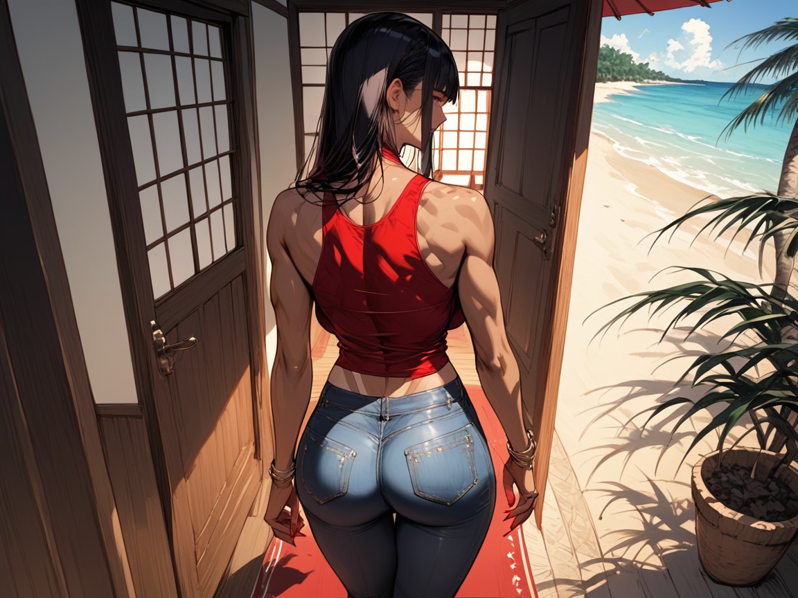 Wide Angle, Perfect Fit Body, Red Lipstick Hentai AI Porn